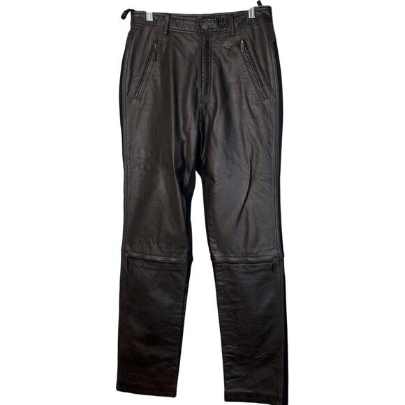 Harley Davidson Pants - Harley Davidson Women's 8 Vapor Mixed Media Heavy Leather Moto Riding Pant Black